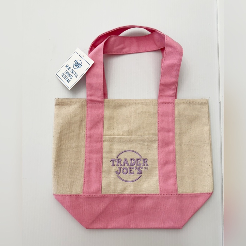 Trader Joe’s NWT Pastel Mini Tote Bag Pink